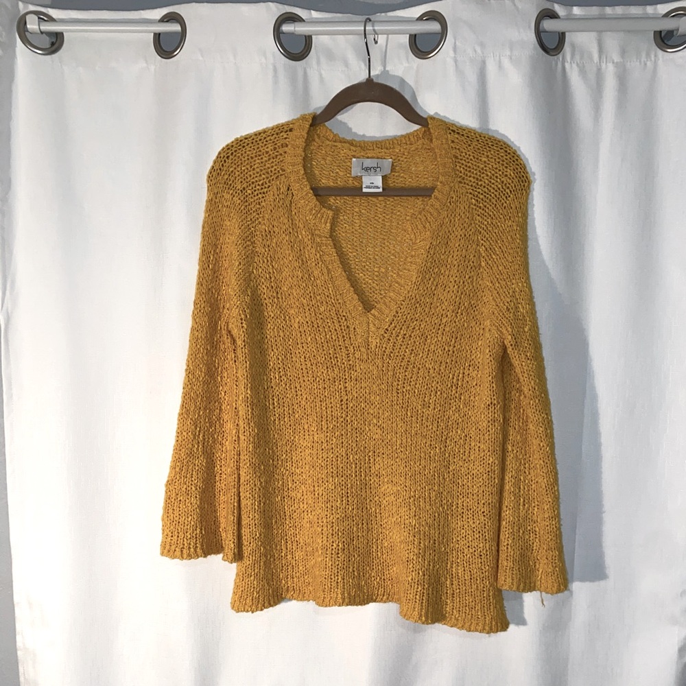 Yellow flare sleeve sweater
